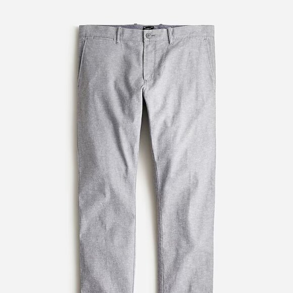 J Crew 484 Slim-Fit Stretch Slub Chino Pants in White/Light Gray, 29x32 - Picture 5 of 5